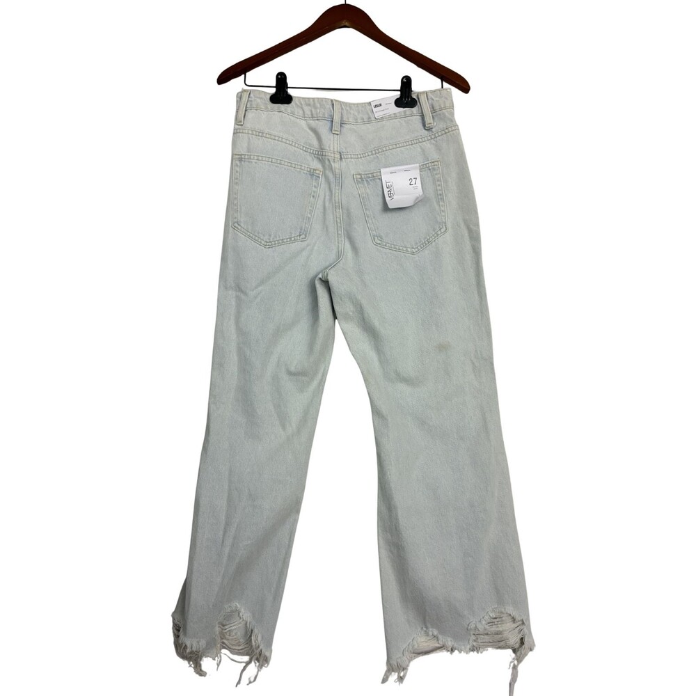 Vervet Leslie Jeans Womens 27 Light Wash High Rise 90s Flare Distressed NWT